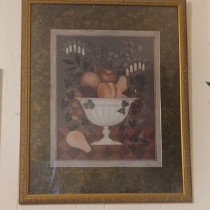 Classic Framed Fruit Still Life Art